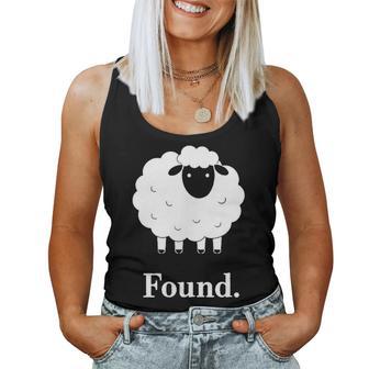 Found Minimalist Sheep Christian Psalm 23 Lamb Christian Women Tank Top - Monsterry