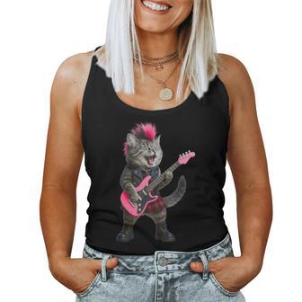 Cat Rock And Roll Music Band For Girls Kids Women Tank Top | Seseable UK