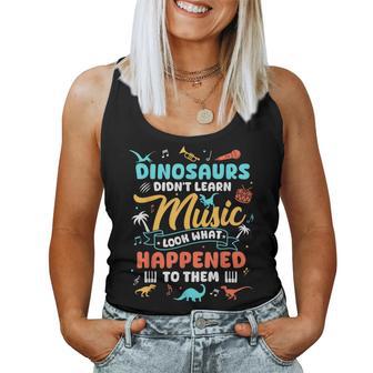 Dinosaurs Didn't Learn Music Teacher Back To School Women Tank Top | Seseable UK
