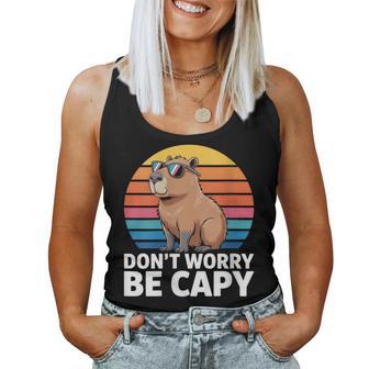 Don't Worry Be Capybara Capybara Hombres Niños Niños Jóvenes Es Cuello Camiseta sin mangas para mujer - Regaloses