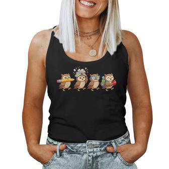 Owl Back To School Teacher Student Women Tank Top | Seseable UK