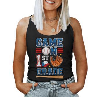 Game On 1St Grade Baseball Boys Back To School First Day Women Tank Top - Thegiftio UK