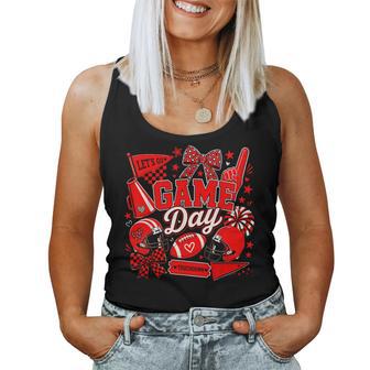 Game Day Football Season Black & Red Cheer Kids Men Women Tank Top | Seseable UK