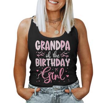 Grandpa Of The Birthday Girl Matching Pink Coquette Bow Women Tank Top | Seseable UK
