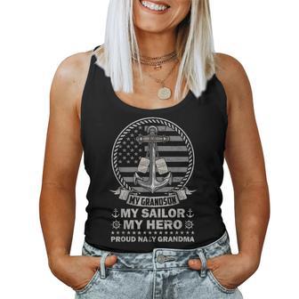 My Grandson Is My Hero Proud Sailor Grandma Family Matching Women Tank Top | Seseable UK