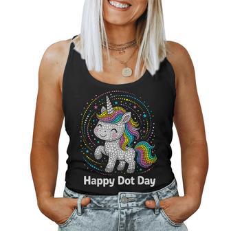 Happy Dot Day Unicorn Colorful Polka Dot Dotted Girl Kids Women Tank Top | Seseable UK
