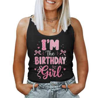 I'm The Birthday Girl Matching Pink Coquette Bow Birthday Women Tank Top | Seseable UK