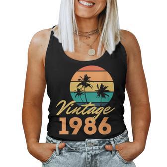 Intage 1986 Nació Cumpleaños Retro Cuello Camiseta sin mangas para mujer - Regaloses