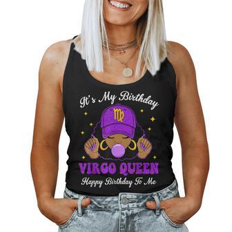 It's My Birthday Virgo Queen Purple Black Girl Cap Women Tank Top | Seseable UK