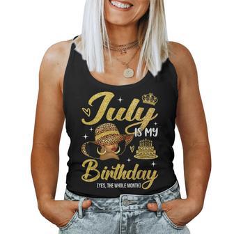 July Is My Birthday Black Queen Afro Woman With Hat Women Tank Top - Monsterry