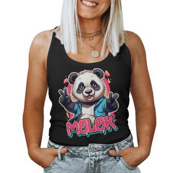 Melek Joli Prénom De Fille Avec Un Panda Mignon Débardeur pour femme - Cadeauxyz