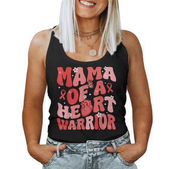 Mom Of A Heart Warrior Mama Heart Disease Awareness Chd Women Tank Top | Seseable UK