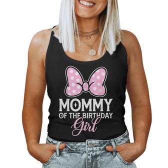 Mommy Of The Birthday Girl Cute Pink Bow Family Matching Women Tank Top | Seseable UK