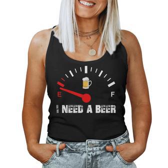 I Need A Beer Fuel Gauge Odómetro Cerveza Beber Humor Camiseta sin mangas para mujer - Regaloses
