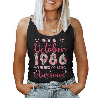 Octobre 1986 Cool Cadeau Anniversaire 40 Ans Pour S Débardeur pour femme - Cadeauxyz