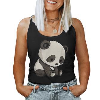 Panda Triste Cartoon Animal Mignon Graphique Anime Kawaii Débardeur pour femme - Cadeauxyz
