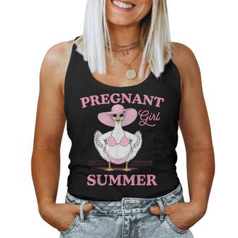 Pregnant Girl Summer Goose Pregnancy Announcement Mama Women Tank Top - Monsterry