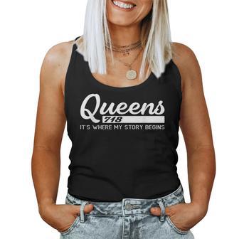 Queens Nyc Camisas Hombres Es Niñosu Donde Comienza Mi Historia Camiseta sin mangas para mujer - Regaloses