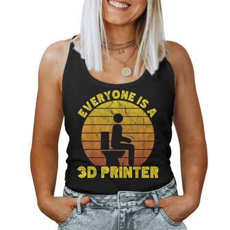 Retro Everyone Is A 3D Printer Hombres Es Geek Impresión 3D Camiseta sin mangas para mujer - Regaloses