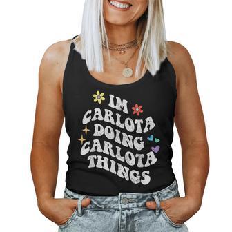 Retro Groovy Im Carlota Haciendo Carlota Cosas Divertidas Madre Camiseta sin mangas para mujer - Regaloses