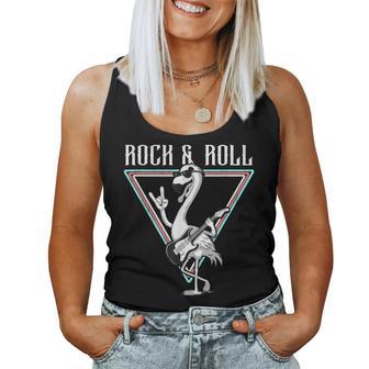 Rock And Roll Flamingo Guitar Cool Vibe Women Tank Top | Seseable UK