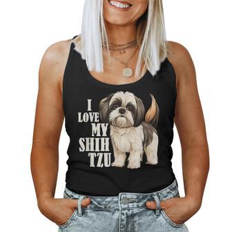 Shih Tzu Mom I Love My Shih Tzu Pet Dog Animal Lover Women Tank Top | Seseable UK