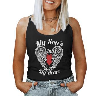 My Son's Wing Cover My Heart Christmas Ideas For Mom Women Tank Top | Seseable UK