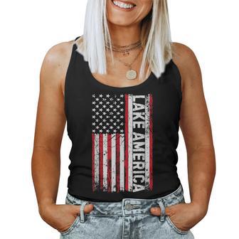 Vintage Lake America Flag For Kids Women Tank Top | Seseable UK
