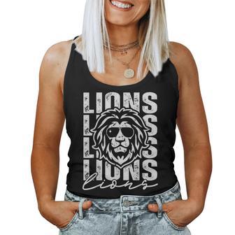 Vintage Lions School Mascot Game Day Teacher Boy Women Women Tank Top | Seseable UK