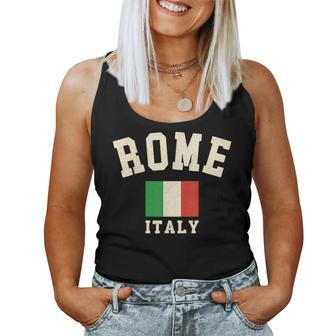 Vintage Roma Italia Bandera Italiana Recuerdo Retro Gráfico Camiseta sin mangas para mujer - Regaloses