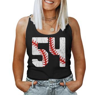 野球選手 ジャージ 番号54 54 Proud Baseball Mom Dad レディースタンクトップ - Kawaiitshirt