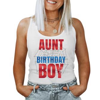Aunt Of The Birthday Boy Matching Family Spider Web Women Tank Top | Seseable UK