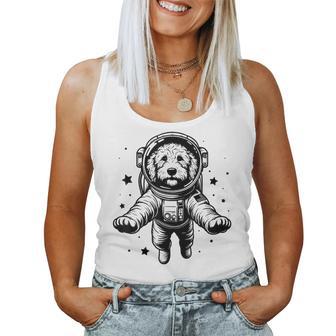 Dog Dad Mompace 宇宙飛行士ゴールデンドゥードル レディースタンクトップ - Kawaiitshirt