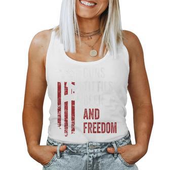 Guns Titties Beer & Freedom Guns Beber En La Espalda Camiseta sin mangas para mujer - Regaloses