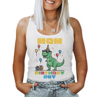 Mom Of Birthday Boy Trex Dino Bday Party Family Match Women Women Tank Top - Monsterry UK