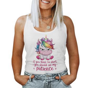 I Tu Penses Que Jeuis Petit Tu Devraisoir Ma Patience Une Licorne Débardeur pour femme - Cadeauxyz