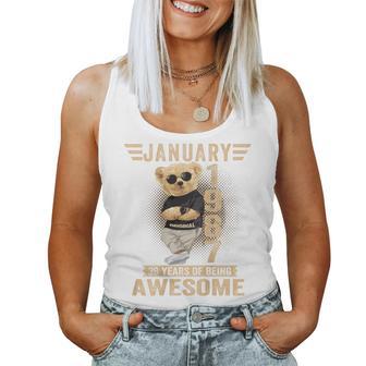 裏面1月39日 誕生日 男性 女性 1987年 テディベア レディースタンクトップ - Kawaiitshirt