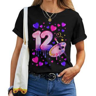 12 Geburtstag Mädchen 12 Jahre Malerei Nummer 12 T-shirt Frauen - Geschenkecke