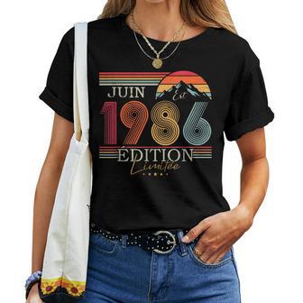 1986Intage Juin Anniversaire Rétro Homme Cadeau T-shirt femme - Cadeauxyz