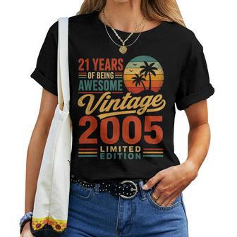 21St Birthday 21Yr 2005 21 Year Old Birthday Party Women T-shirt | Seseable UK