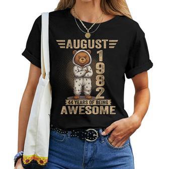 44 Agosto 1982 Oso De Peluche 44 Cumpleaños Camiseta de mujer - Regaloses