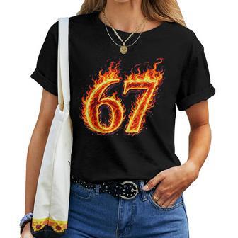 67 Fuegoeisiete Meme Llamas Jerga Número Divertido Niños Adolescentes Camiseta de mujer - Regaloses