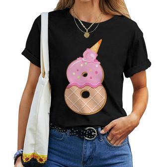 8歳の誕生日、女の子8歳、アイスクリーム、ナンバー8 レディースTシャツ - Kawaiitshirt