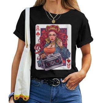 Aceixenpades Jeu De Cartes Reine T-shirt femme - Cadeauxyz
