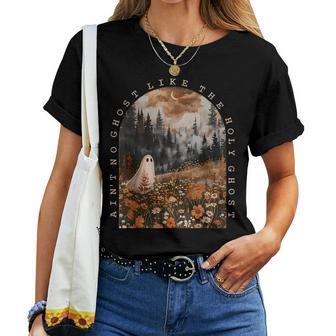 Ain't No Ghost Like The Holy Ghost Floral Forest Halloween Women T-shirt | Seseable UK