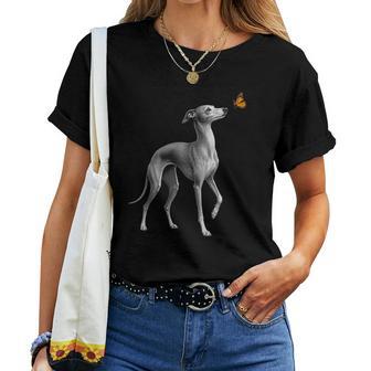 Amante De Perros Mariposa Galgo Italiano Cuello Camiseta de mujer - Regaloses