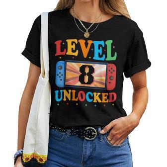 Awesome Level 8 Unlocked 8Th Birthday Boy Girlideo Gamer レディースTシャツ - Kawaiitshirt