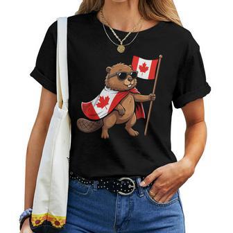Bandera De Canadá Castor Hombres Es Niños Divertido Canadiense Camiseta de mujer - Regaloses