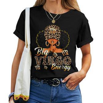 Big Virgo Energy Black Woman Leopard Zodiac Birthday Girls Women T-shirt | Seseable UK