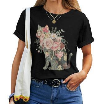 Boho Chat Plantes S Filles Hommes Fleurs Manche Longue T-shirt femme - Cadeauxyz